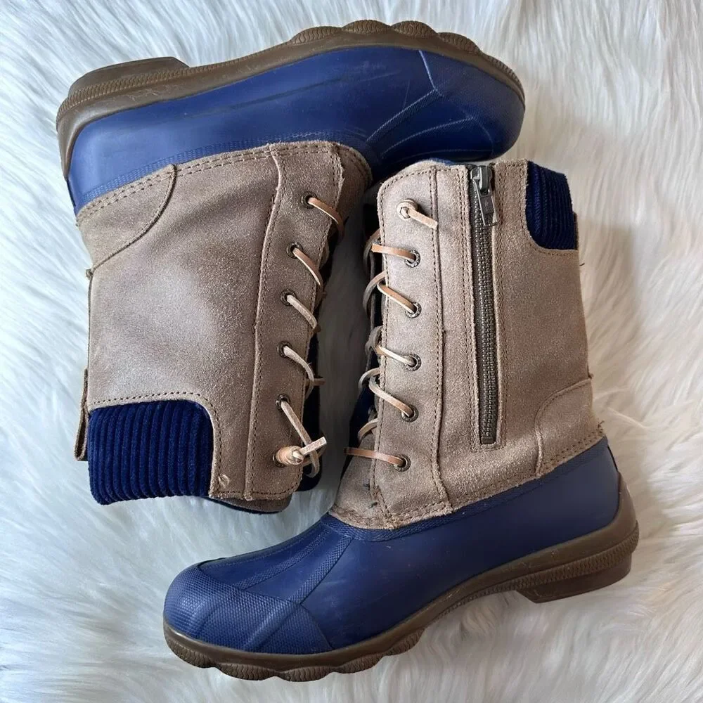 SPERRY TOP SIDER SYREN MISTY Women's Waterproof Duck Fleece Lined Boots Size 8